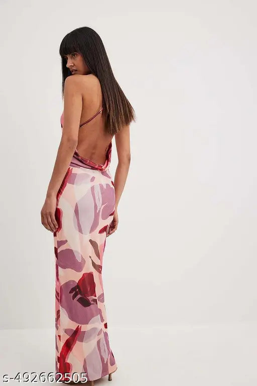 ADEN FASHION popcorn Printed Maxi Dress Design